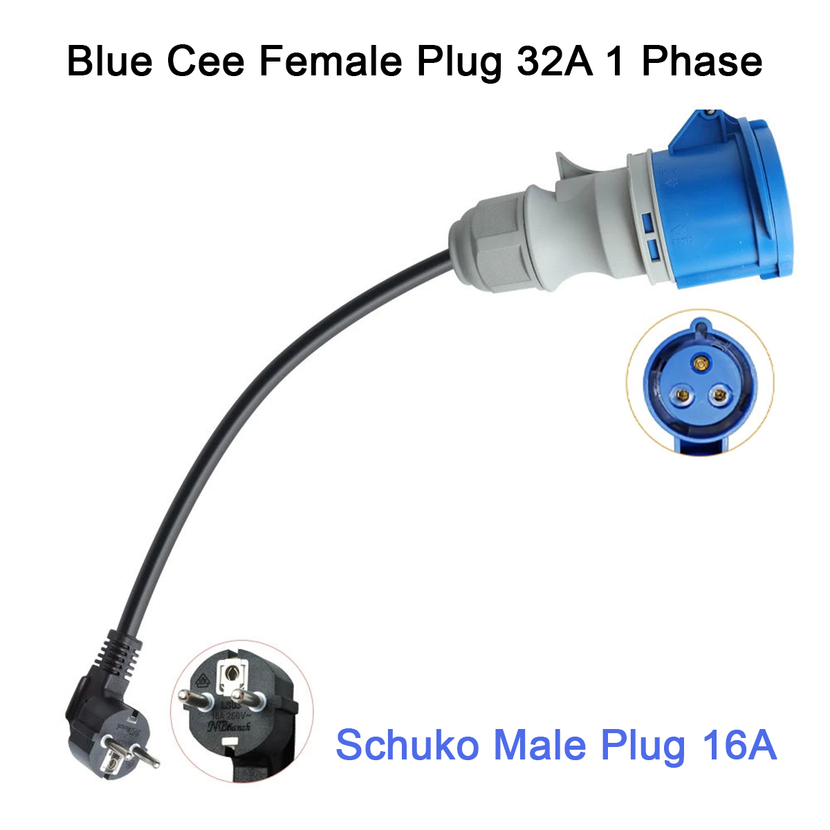Ev Charger Adapter - NTO Blauer CEE Weiblicher Stromstecker 3-Loch-Buchse