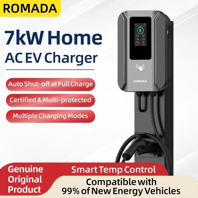 Ev Charging Cable - ROMADA AC 7KW EV-Ladestation 32A Typ2/GBT