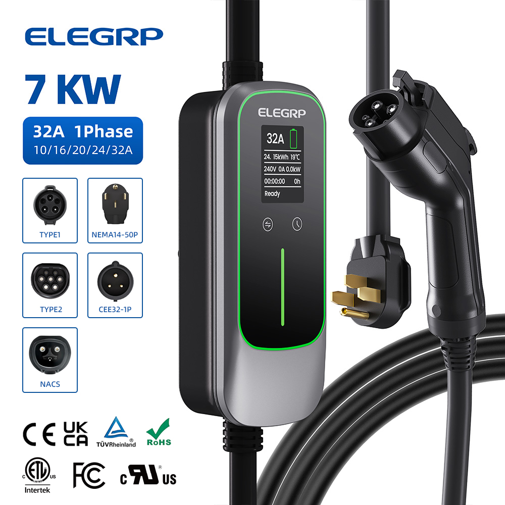 ELEGRP 32 Amp tragbares Ladege – Portable Ev Charger Bewertung und Preis